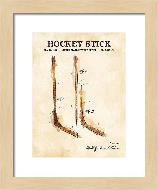 Hockey Stick Watercolor Patent Us1549971a
