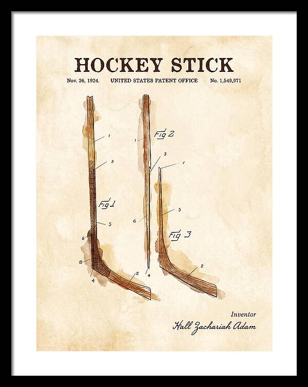 Hockey Stick Watercolor Patent Us1549971a