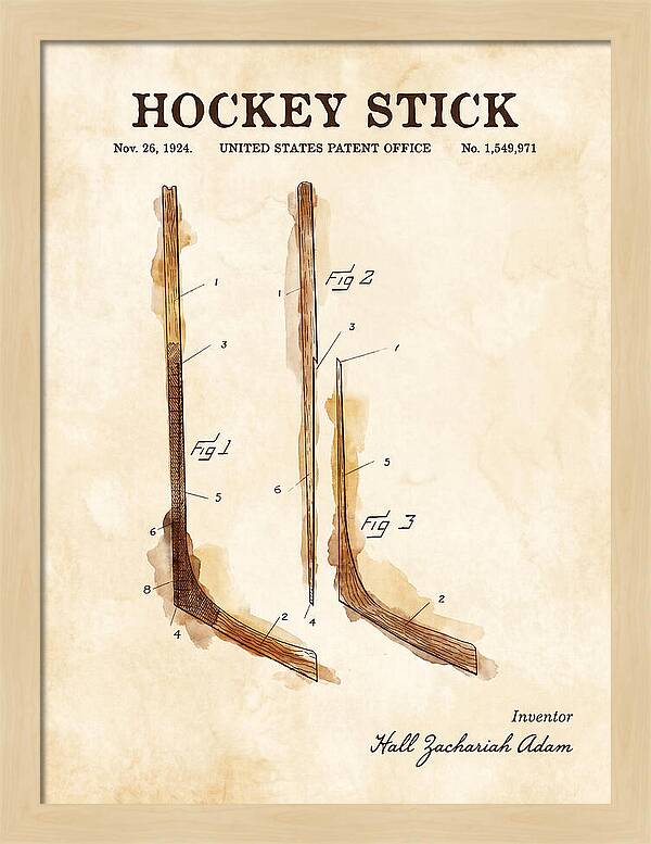 Hockey Stick Watercolor Patent Us1549971a