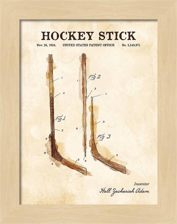 Hockey Stick Watercolor Patent Us1549971a