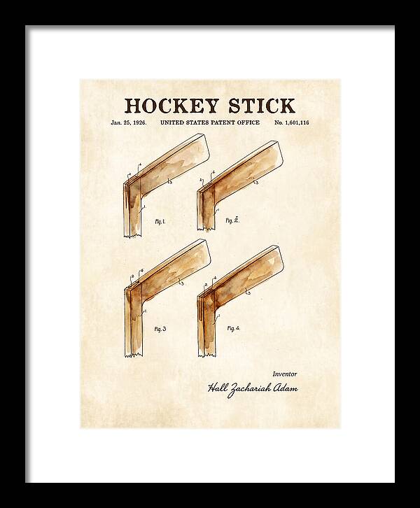 Hockey Stick Watercolor Patent Us1601116a