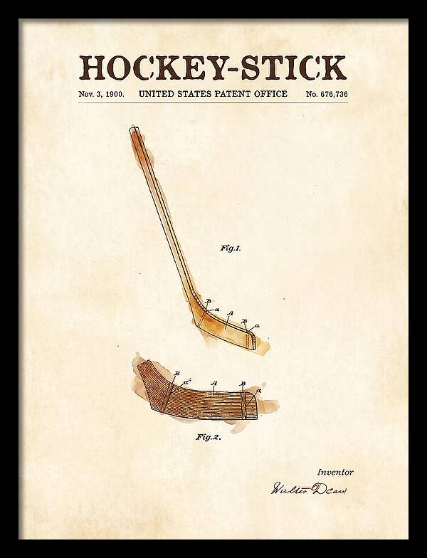 Hockey Stick Watercolor Patent Us676736a