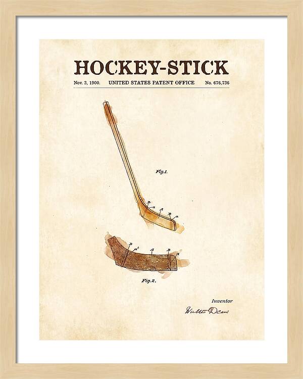 Hockey Stick Watercolor Patent Us676736a