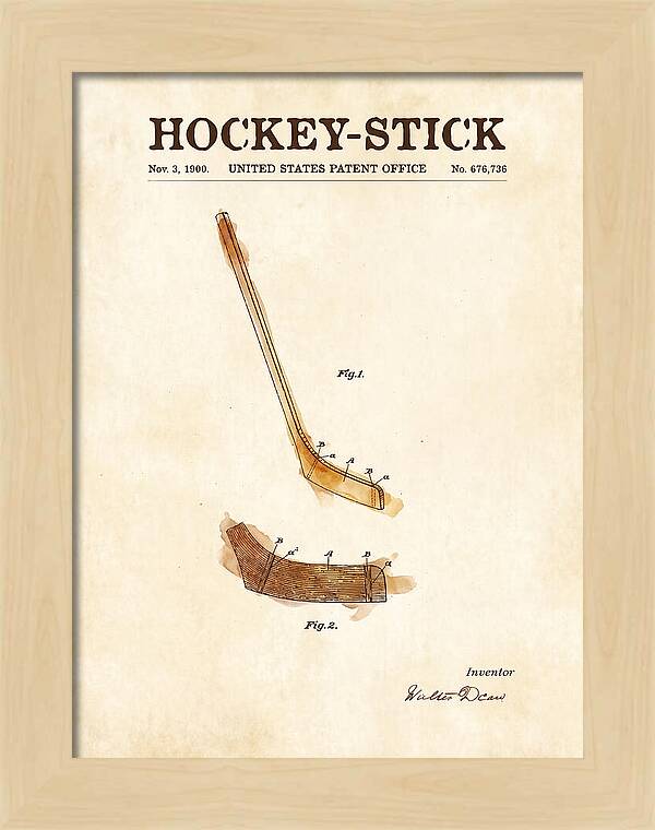 Hockey Stick Watercolor Patent Us676736a