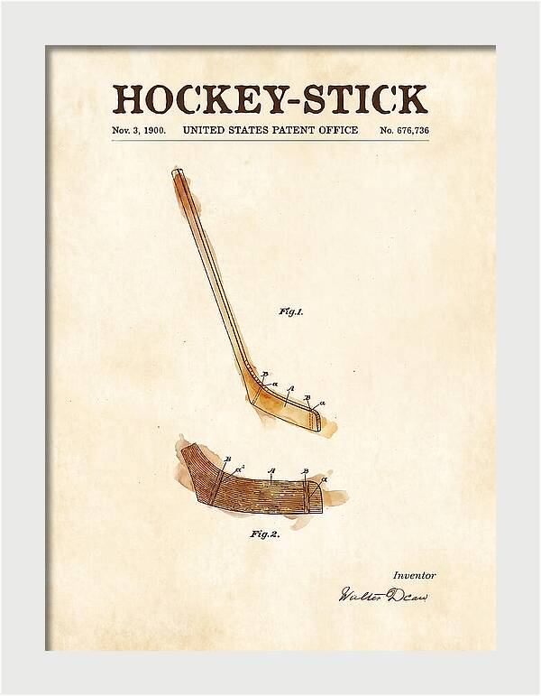 Hockey Stick Watercolor Patent Us676736a