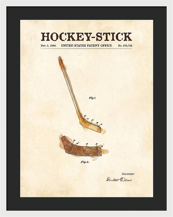 Hockey Stick Watercolor Patent Us676736a