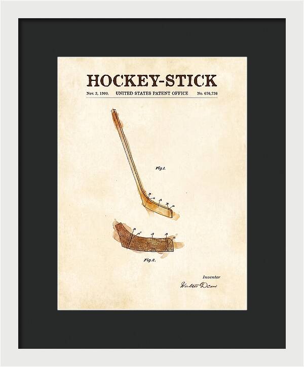 Hockey Stick Watercolor Patent Us676736a
