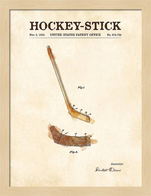 Hockey Stick Watercolor Patent Us676736a