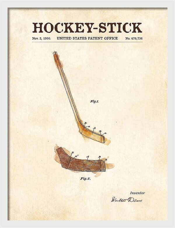 Hockey Stick Watercolor Patent Us676736a