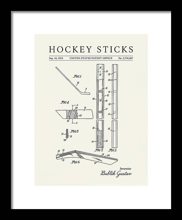 Hockey Sticks Minimalist Patent Us2730367a