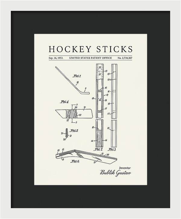 Hockey Sticks Minimalist Patent Us2730367a