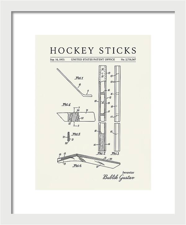 Hockey Sticks Minimalist Patent Us2730367a