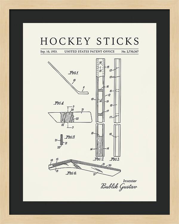 Hockey Sticks Minimalist Patent Us2730367a