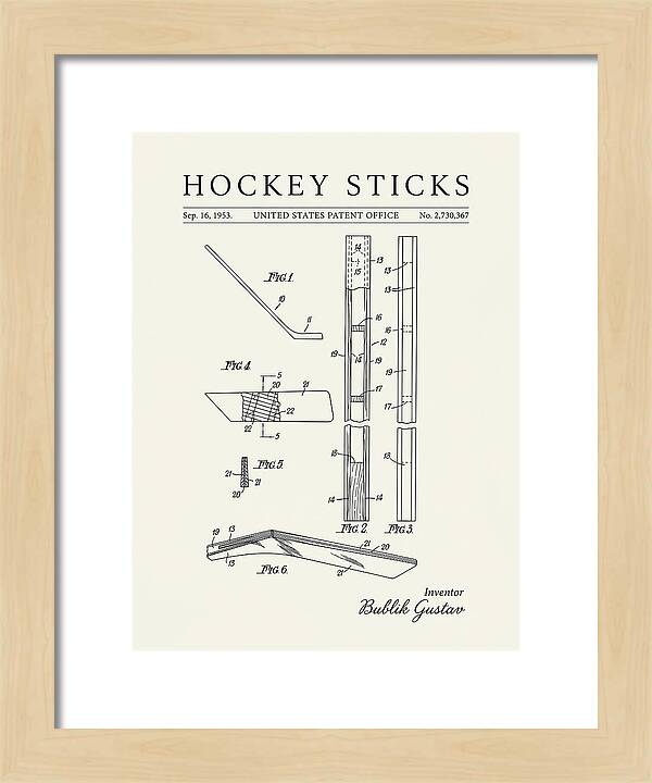 Hockey Sticks Minimalist Patent Us2730367a