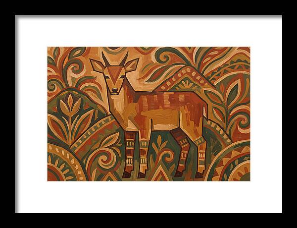 Hog Deer Among Vibrant Patterns