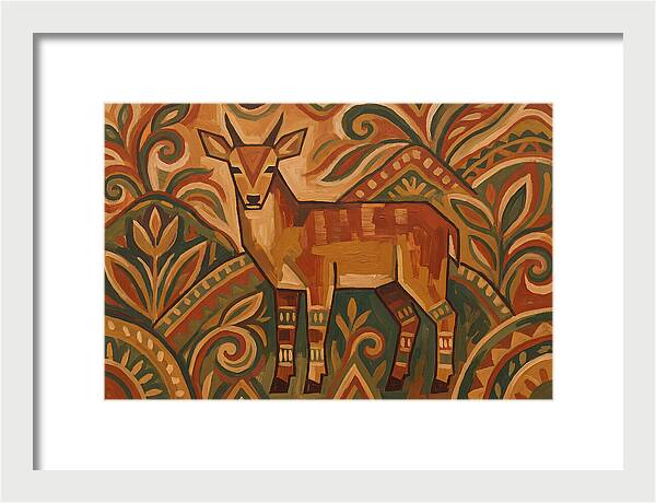 Hog Deer Among Vibrant Patterns