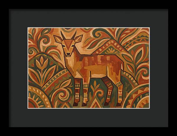Hog Deer Among Vibrant Patterns