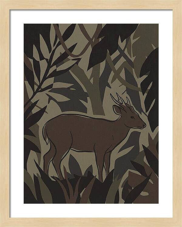 Hog Deer Amongst Foliage