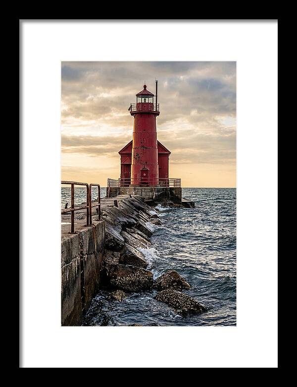 Holland Harbor Lighthouse At Dusk