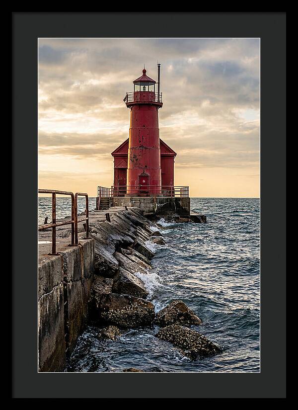 Holland Harbor Lighthouse At Dusk