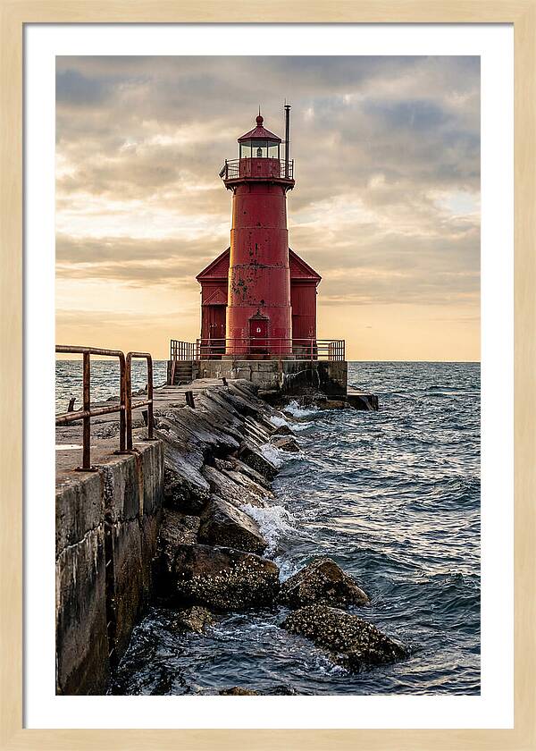Holland Harbor Lighthouse At Dusk
