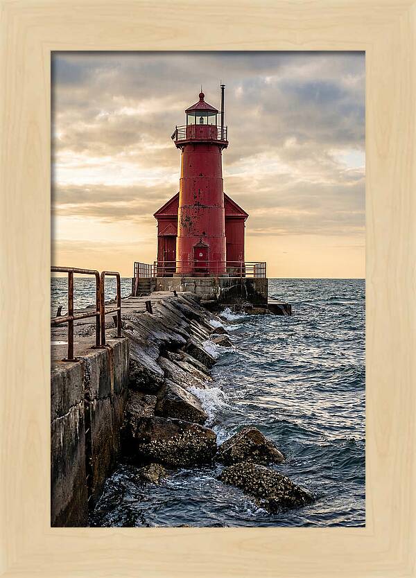 Holland Harbor Lighthouse At Dusk