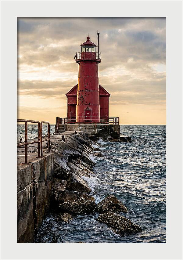 Holland Harbor Lighthouse At Dusk
