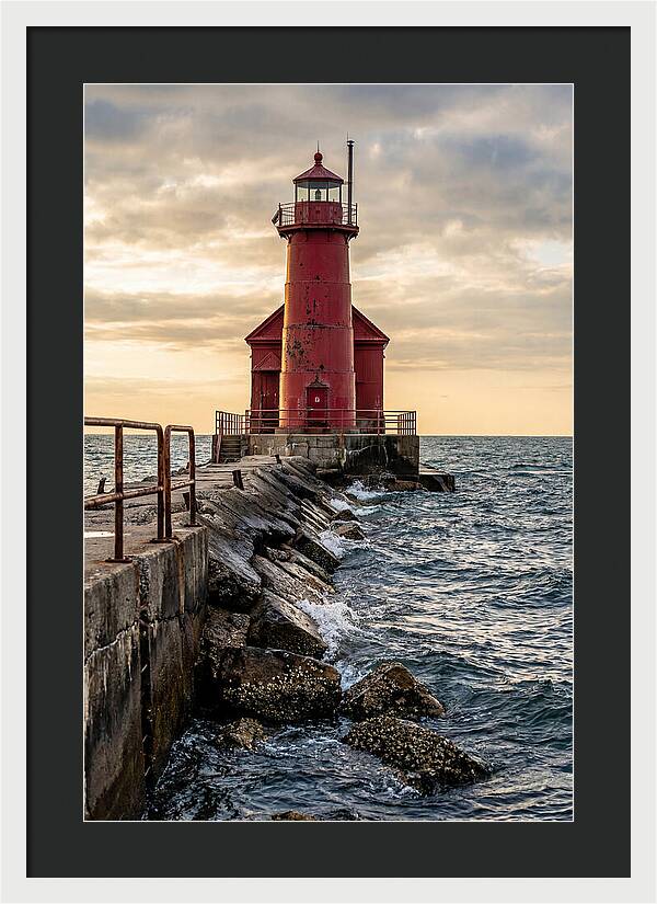 Holland Harbor Lighthouse At Dusk