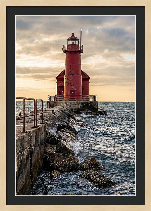 Holland Harbor Lighthouse At Dusk