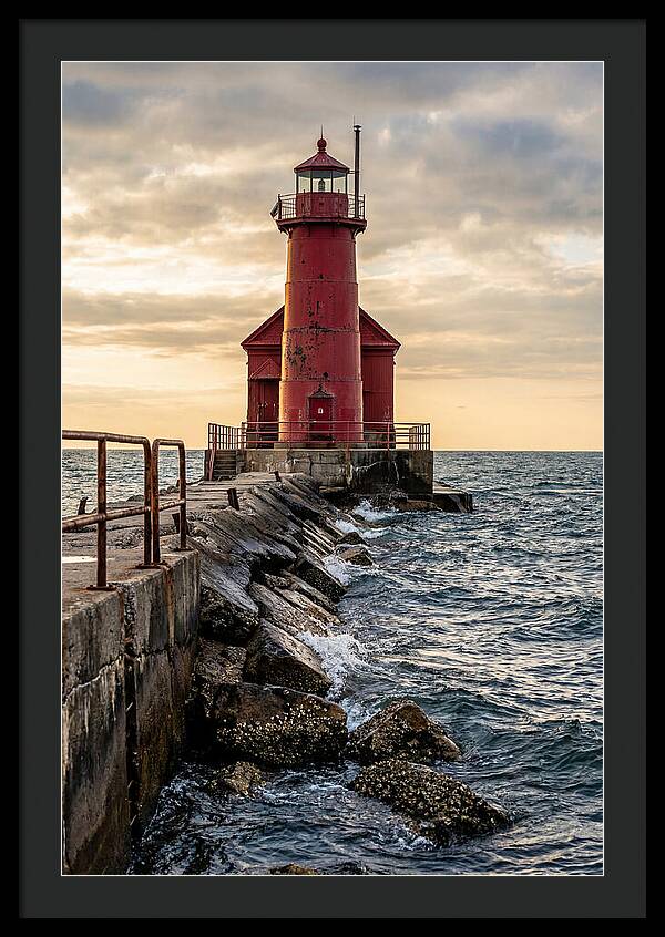 Holland Harbor Lighthouse At Dusk