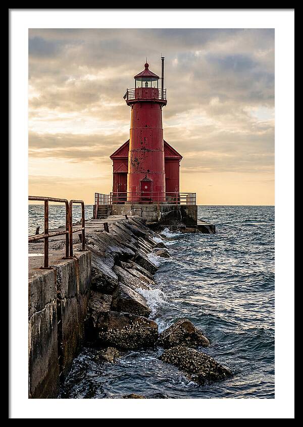 Holland Harbor Lighthouse At Dusk