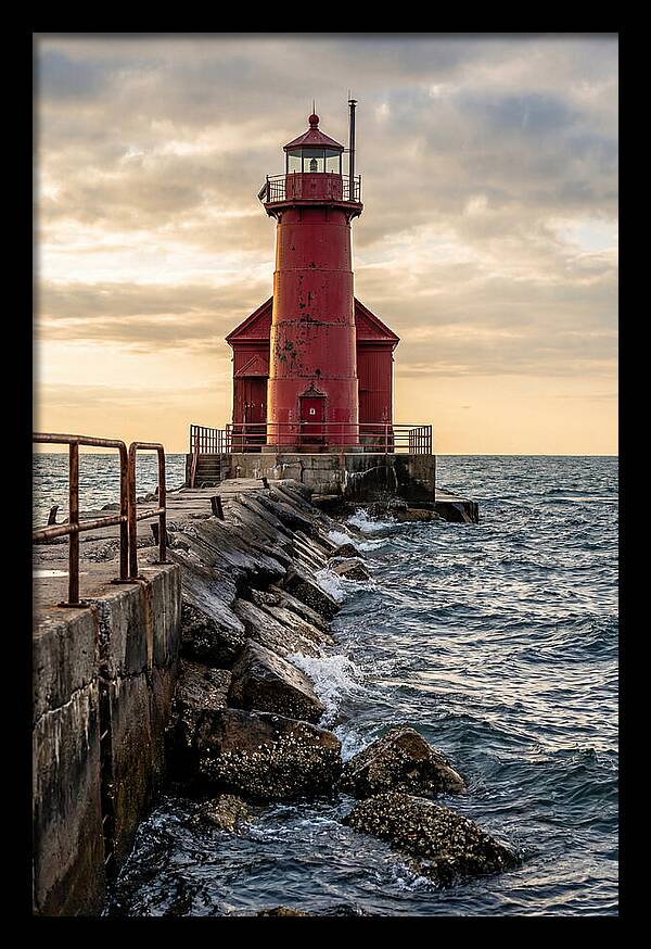 Holland Harbor Lighthouse At Dusk