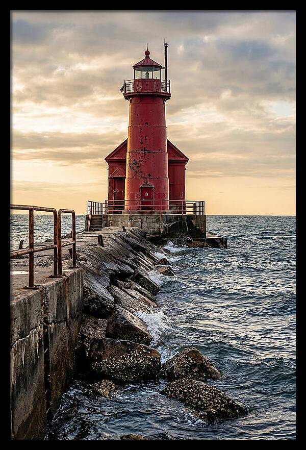 Holland Harbor Lighthouse At Dusk