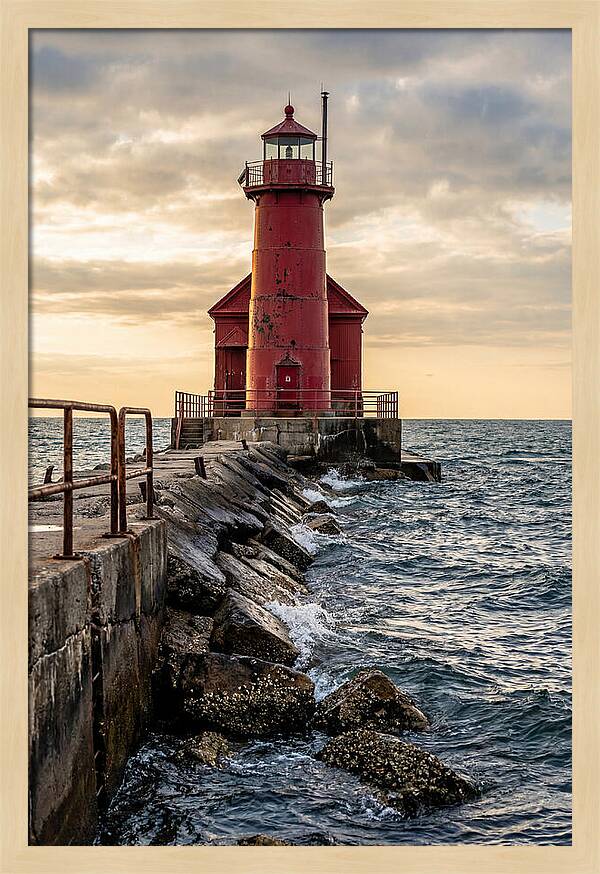 Holland Harbor Lighthouse At Dusk