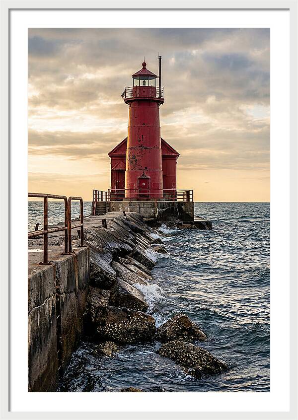 Holland Harbor Lighthouse At Dusk