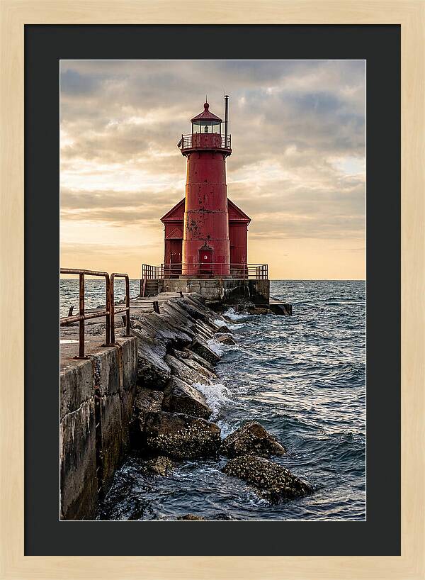 Holland Harbor Lighthouse At Dusk