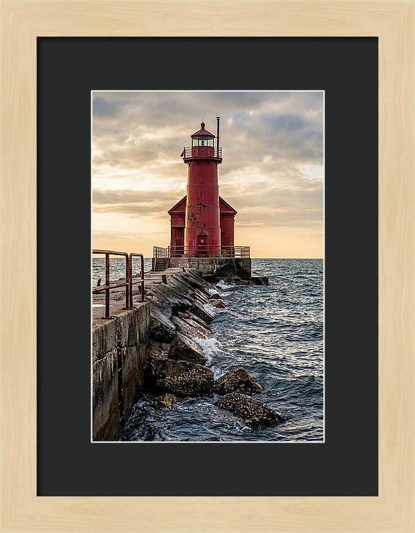 Holland Harbor Lighthouse At Dusk