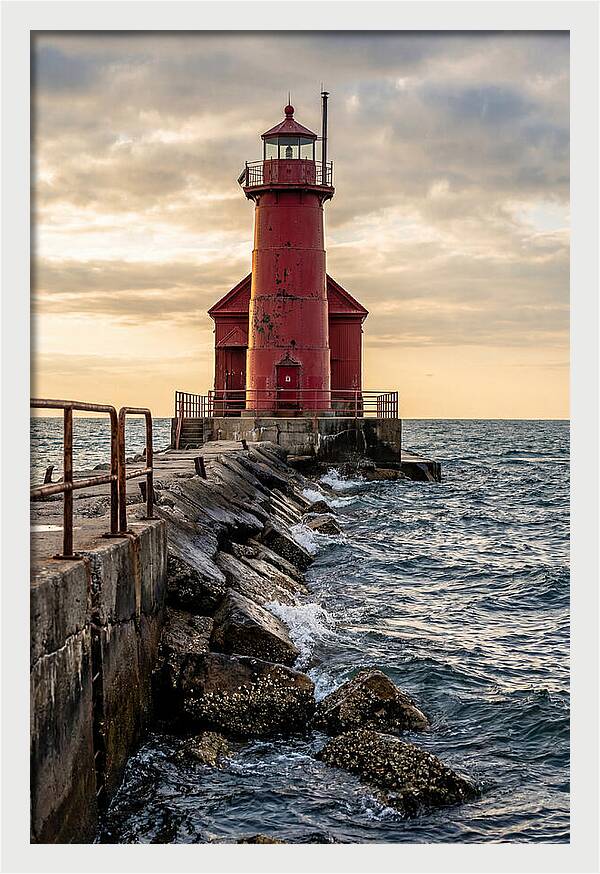 Holland Harbor Lighthouse At Dusk