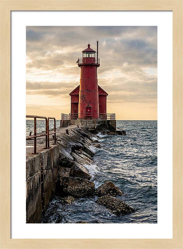 Holland Harbor Lighthouse At Dusk