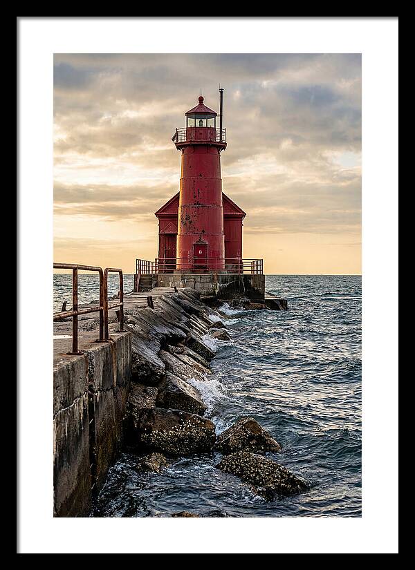 Holland Harbor Lighthouse At Dusk