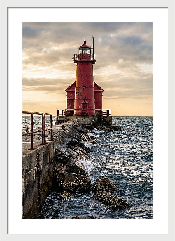 Holland Harbor Lighthouse At Dusk