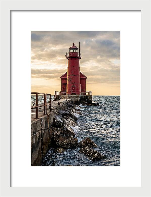 Holland Harbor Lighthouse At Dusk