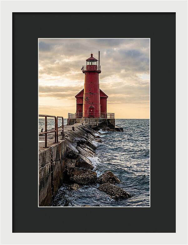 Holland Harbor Lighthouse At Dusk