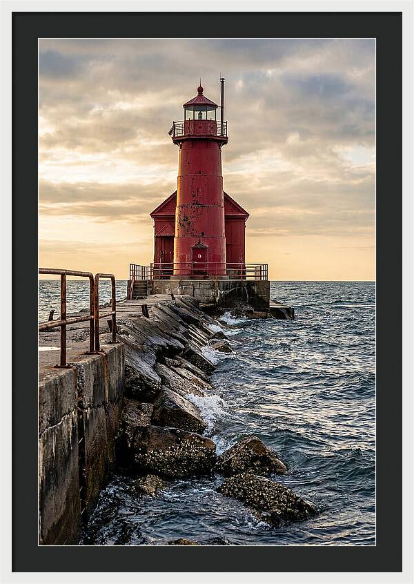 Holland Harbor Lighthouse At Dusk