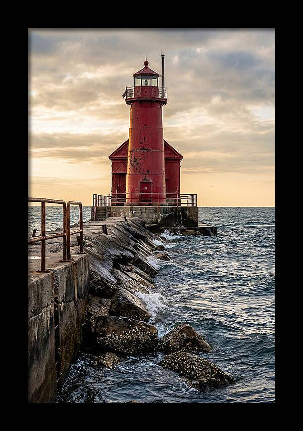 Holland Harbor Lighthouse At Dusk