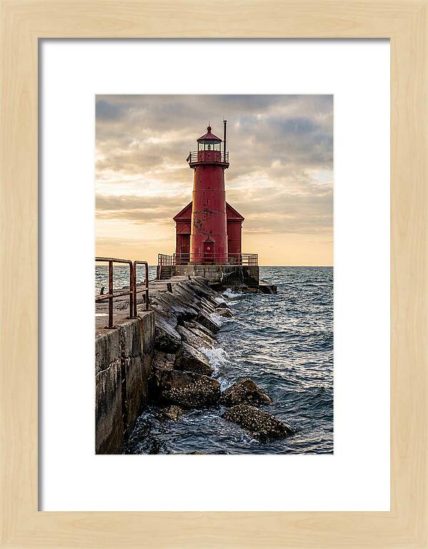 Holland Harbor Lighthouse At Dusk