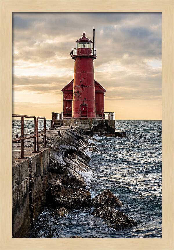 Holland Harbor Lighthouse At Dusk