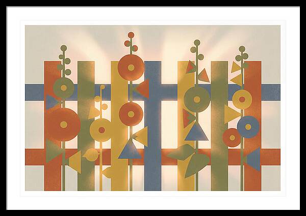 Hollyhocks Against Weathered Fence