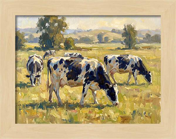Holstein Cattle Grazing In Pasture