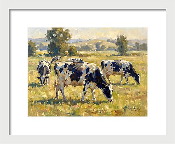Holstein Cattle Grazing In Pasture